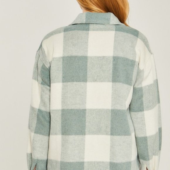 Sage Green Buffalo Plaid Shacket - Picture 7 of 7
